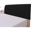 Easy-Going Stretch Bed Headboard Slipcover, Small Square Jacquard Furniture Cover, Dustproof Protector Cover for Bedroom Decor (Queen, Cream)(Black)