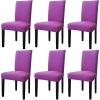 Easy-Going Stretch Dining Room Chair Slipcovers Parsons Chair Slipcovers Protector Soft Removable Washable (M6 Pieces, Square Purple)
