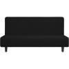Easy-Going Stretch Futon Slipcover Armless Futon Bed Cover Furniture Protector Without Armrests with Elastic Bottom for Kids, Soft Jacquard Fabric Small Checks (Large, Dark Gray)(Black)
