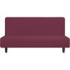 Easy-Going Stretch Futon Slipcover Armless Futon Bed Cover Furniture Protector Without Armrests with Elastic Bottom for Kids, Soft Jacquard Fabric Small Checks (Large, Dark Gray)(Ash Rose)