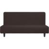 Easy-Going Stretch Futon Slipcover Armless Futon Bed Cover Furniture Protector Without Armrests with Elastic Bottom for Kids, Soft Jacquard Fabric Small Checks (Large, Dark Gray)(Chocolate)