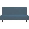 Easy-Going Stretch Futon Slipcover Armless Futon Bed Cover Furniture Protector Without Armrests with Elastic Bottom for Kids, Soft Jacquard Fabric Small Checks (Large, Dark Gray)(Bluestone)