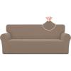 Easy-Going Stretch Jacquard Couch Cover, 1-Piece Soft Sofa Cover, Sofa Slipcover with Anti-Slip Foams, Washable Furniture Protector for Kids, Pets (Sofa, Dark Gray)(Camel)