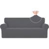 Easy-Going Stretch Jacquard Couch Cover, 1-Piece Soft Sofa Cover, Sofa Slipcover with Anti-Slip Foams, Washable Furniture Protector for Kids, Pets (Sofa, Dark Gray)(Grey)