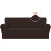 Easy-Going Stretch Jacquard Couch Cover, 1-Piece Soft Sofa Cover, Sofa Slipcover with Anti-Slip Foams, Washable Furniture Protector for Kids, Pets (Sofa, Dark Gray)(Chocolate)