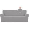 Easy-Going Stretch Jacquard Couch Cover, 1-Piece Soft Sofa Cover, Sofa Slipcover with Anti-Slip Foams, Washable Furniture Protector for Kids, Pets (Sofa, Dark Gray)(Light Gray1)