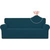 Easy-Going Stretch Jacquard Couch Cover, 1-Piece Soft Sofa Cover, Sofa Slipcover with Anti-Slip Foams, Washable Furniture Protector for Kids, Pets (Sofa, Dark Gray)(Deep Teal)