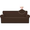 Easy-Going Stretch Jacquard Couch Cover, 1-Piece Soft Sofa Cover, Sofa Slipcover with Anti-Slip Foams, Washable Furniture Protector for Kids, Pets (Sofa, Dark Gray)(Coffee)