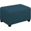 Easy-Going Stretch Ottoman Cover Length 20-30in Folding Storage Stool Furniture Protector Soft Rectangle slipcover with Elastic Bottom(Ottoman Small,Dark Grey)(Deep Teal)