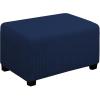 Easy-Going Stretch Ottoman Cover Length 20-30in Folding Storage Stool Furniture Protector Soft Rectangle slipcover with Elastic Bottom(Ottoman Small,Dark Grey)(Navy)