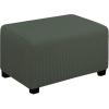 Easy-Going Stretch Ottoman Cover Length 20-30in Folding Storage Stool Furniture Protector Soft Rectangle slipcover with Elastic Bottom(Ottoman Small,Dark Grey)(Olive Green)