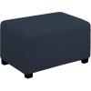 Easy-Going Stretch Ottoman Cover Length 20-30in Folding Storage Stool Furniture Protector Soft Rectangle slipcover with Elastic Bottom(Ottoman Small,Dark Grey)(Dark Blue)