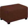 Easy-Going Stretch Ottoman Cover Length 20-30in Folding Storage Stool Furniture Protector Soft Rectangle slipcover with Elastic Bottom(Ottoman Small,Dark Grey)(Coffee)