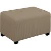 Easy-Going Stretch Ottoman Cover Length 20-30in Folding Storage Stool Furniture Protector Soft Rectangle slipcover with Elastic Bottom(Ottoman Small,Dark Grey)(Natural)