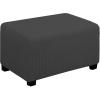 Easy-Going Stretch Ottoman Cover Length 20-30in Folding Storage Stool Furniture Protector Soft Rectangle slipcover with Elastic Bottom(Ottoman Small,Dark Grey)(Dark Gray)