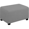 Easy-Going Stretch Ottoman Cover Length 20-30in Folding Storage Stool Furniture Protector Soft Rectangle slipcover with Elastic Bottom(Ottoman Small,Dark Grey)(Light Gray)