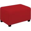 Easy-Going Stretch Ottoman Cover Length 20-30in Folding Storage Stool Furniture Protector Soft Rectangle slipcover with Elastic Bottom(Ottoman Small,Dark Grey)(Christmas Red)