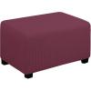 Easy-Going Stretch Ottoman Cover Length 20-30in Folding Storage Stool Furniture Protector Soft Rectangle slipcover with Elastic Bottom(Ottoman Small,Dark Grey)(Ash Rose)