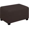 Easy-Going Stretch Ottoman Cover Length 20-30in Folding Storage Stool Furniture Protector Soft Rectangle slipcover with Elastic Bottom(Ottoman Small,Dark Grey)(Chocolate)