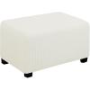 Easy-Going Stretch Ottoman Cover Length 20-30in Folding Storage Stool Furniture Protector Soft Rectangle slipcover with Elastic Bottom(Ottoman Small,Dark Grey)(Cream)