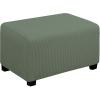 Easy-Going Stretch Ottoman Cover Length 20-30in Folding Storage Stool Furniture Protector Soft Rectangle slipcover with Elastic Bottom(Ottoman Small,Dark Grey)(Greyish Green)