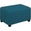 Easy-Going Stretch Ottoman Cover Length 20-30in Folding Storage Stool Furniture Protector Soft Rectangle slipcover with Elastic Bottom(Ottoman Small,Dark Grey)(Peacock Blue)