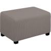 Easy-Going Stretch Ottoman Cover Length 20-30in Folding Storage Stool Furniture Protector Soft Rectangle slipcover with Elastic Bottom(Ottoman Small,Dark Grey)(Taupe)
