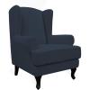 Easy-Going Stretch Wingback Chair Sofa Slipcover 2-Piece Sofa Cover Furniture Protector Couch Soft with Elastic Bottom, Spandex Jacquard Fabric Small Checks, Dark Gray(Dark Blue)