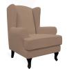 Easy-Going Stretch Wingback Chair Sofa Slipcover 2-Piece Sofa Cover Furniture Protector Couch Soft with Elastic Bottom, Spandex Jacquard Fabric Small Checks, Dark Gray(Camel)