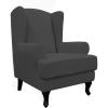 Easy-Going Stretch Wingback Chair Sofa Slipcover 2-Piece Sofa Cover Furniture Protector Couch Soft with Elastic Bottom, Spandex Jacquard Fabric Small Checks, Dark Gray(Dark Gray)