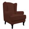 Easy-Going Stretch Wingback Chair Sofa Slipcover 2-Piece Sofa Cover Furniture Protector Couch Soft with Elastic Bottom, Spandex Jacquard Fabric Small Checks, Dark Gray(Coffee)