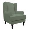 Easy-Going Stretch Wingback Chair Sofa Slipcover 2-Piece Sofa Cover Furniture Protector Couch Soft with Elastic Bottom, Spandex Jacquard Fabric Small Checks, Dark Gray(Greyish Green)