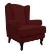 Easy-Going Stretch Wingback Chair Sofa Slipcover 2-Piece Sofa Cover Furniture Protector Couch Soft with Elastic Bottom, Spandex Jacquard Fabric Small Checks, Dark Gray(Wine)