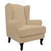 Easy-Going Stretch Wingback Chair Sofa Slipcover 2-Piece Sofa Cover Furniture Protector Couch Soft with Elastic Bottom, Spandex Jacquard Fabric Small Checks, Dark Gray(Sand)