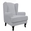 Easy-Going Stretch Wingback Chair Sofa Slipcover 2-Piece Sofa Cover Furniture Protector Couch Soft with Elastic Bottom, Spandex Jacquard Fabric Small Checks, Dark Gray(Silver Gray)