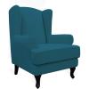 Easy-Going Stretch Wingback Chair Sofa Slipcover 2-Piece Sofa Cover Furniture Protector Couch Soft with Elastic Bottom, Spandex Jacquard Fabric Small Checks, Dark Gray(Peacock Blue)