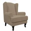 Easy-Going Stretch Wingback Chair Sofa Slipcover 2-Piece Sofa Cover Furniture Protector Couch Soft with Elastic Bottom, Spandex Jacquard Fabric Small Checks, Dark Gray(Natural)