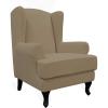 Easy-Going Stretch Wingback Chair Sofa Slipcover 2-Piece Sofa Cover Furniture Protector Couch Soft with Elastic Bottom, Spandex Jacquard Fabric Small Checks, Dark Gray(Tan)