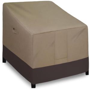 Easy-Going Outdoor Chair Cover Waterproof, Heavy Duty Patio Chair Cover, Windproof Outdoor Furniture Cover with Air Vent (2 Pack-33.5Wx31.5Dx36H inch, Gray/Dark Gray)(Camel/Dark Brown)