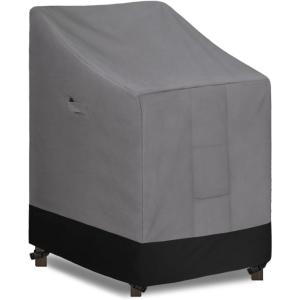 Easy-Going Outdoor Chair Cover Waterproof, Heavy Duty Patio Chair Cover, Windproof Outdoor Furniture Cover with Air Vent (2 Pack-33.5Wx31.5Dx36H inch, Gray/Dark Gray)(Gray/Black)