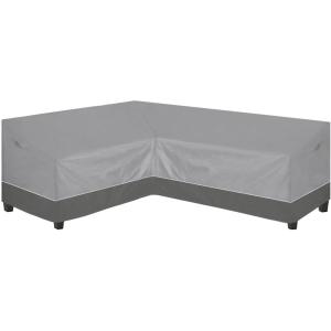 Easy-Going Outdoor V-Shaped Sectional Sofa Cover 89″X89″ UV Resistant Patio Sectional Couch Cover Waterproof Lawn Patio Furniture Cover, Beige/Brown(Gray/Dark Gray)