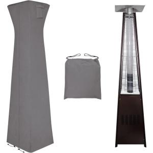 Easy-Going Patio Heater Cover with Zipper and Storage Bag, Waterproof Outdoor Heater Cover Dustproof, UV-Resisant, Wind-Resistant (89″H x 33″D x 19″B, Camel)(Grey)