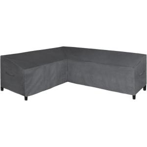 Easy-Going Patio V-Shaped Sectional Sofa Cover, Waterproof Outdoor Sectional Cover,Heavy Duty Garden Furniture Cover with Air Vent 89″ L (on Each Side) x 33.5″ D x 31″ H, Black(Dark Gray)