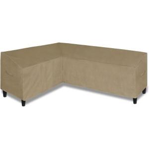 Easy-Going Patio V-Shaped Sectional Sofa Cover, Waterproof Outdoor Sectional Cover,Heavy Duty Garden Furniture Cover with Air Vent 89″ L (on Each Side) x 33.5″ D x 31″ H, Black(Camel)