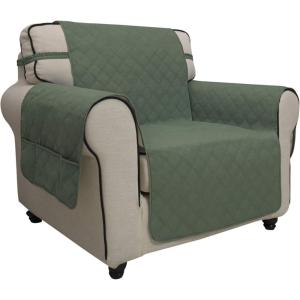 Easy-Going Sofa Slipcover Waterproof Couch Cover for 3 Cushion Couch Sofa Cover Furniture Protector Cover Pets Covers Washable Non-Slip Fabric Pets Kids Children Dog Cat (Sofa, Chocolate)(Greyish Green)