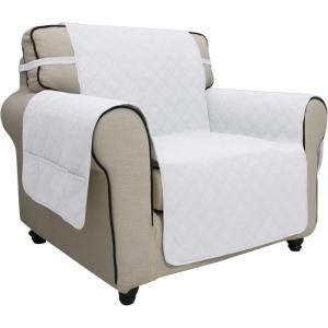 Easy-Going Sofa Slipcover Waterproof Couch Cover for 3 Cushion Couch Sofa Cover Furniture Protector Cover Pets Covers Washable Non-Slip Fabric Pets Kids Children Dog Cat (Sofa, Chocolate)(White)