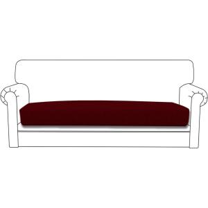 Easy-Going Stretch 4 Pieces Couch Cushion Covers for Sectional Sofa Left/Right L Shape Chaise Lounge Sofa Seat slipcover Anti-Slip Sofa Cover Soft (3 Seater + 1 Chaise, Dark Gray)(Wine)