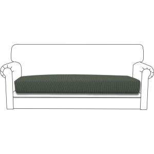 Easy-Going Stretch 4 Pieces Couch Cushion Covers for Sectional Sofa Left/Right L Shape Chaise Lounge Sofa Seat slipcover Anti-Slip Sofa Cover Soft (3 Seater + 1 Chaise, Dark Gray)(Olive Green)