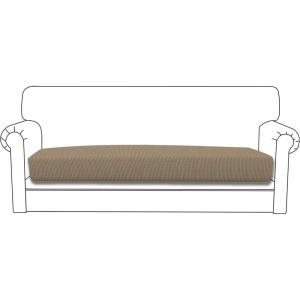 Easy-Going Stretch 4 Pieces Couch Cushion Covers for Sectional Sofa Left/Right L Shape Chaise Lounge Sofa Seat slipcover Anti-Slip Sofa Cover Soft (3 Seater + 1 Chaise, Dark Gray)(Natural)