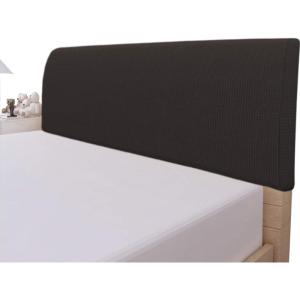 Easy-Going Stretch Bed Headboard Slipcover, Small Square Jacquard Furniture Cover, Dustproof Protector Cover for Bedroom Decor (Queen, Cream)(Chocolate)